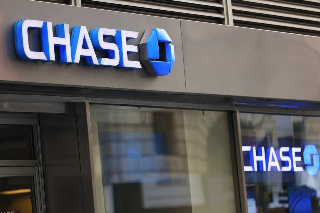 A Chase Bank signage is seen on Broadway on Oct 14, 2022 in New York City. Photo: AFP 