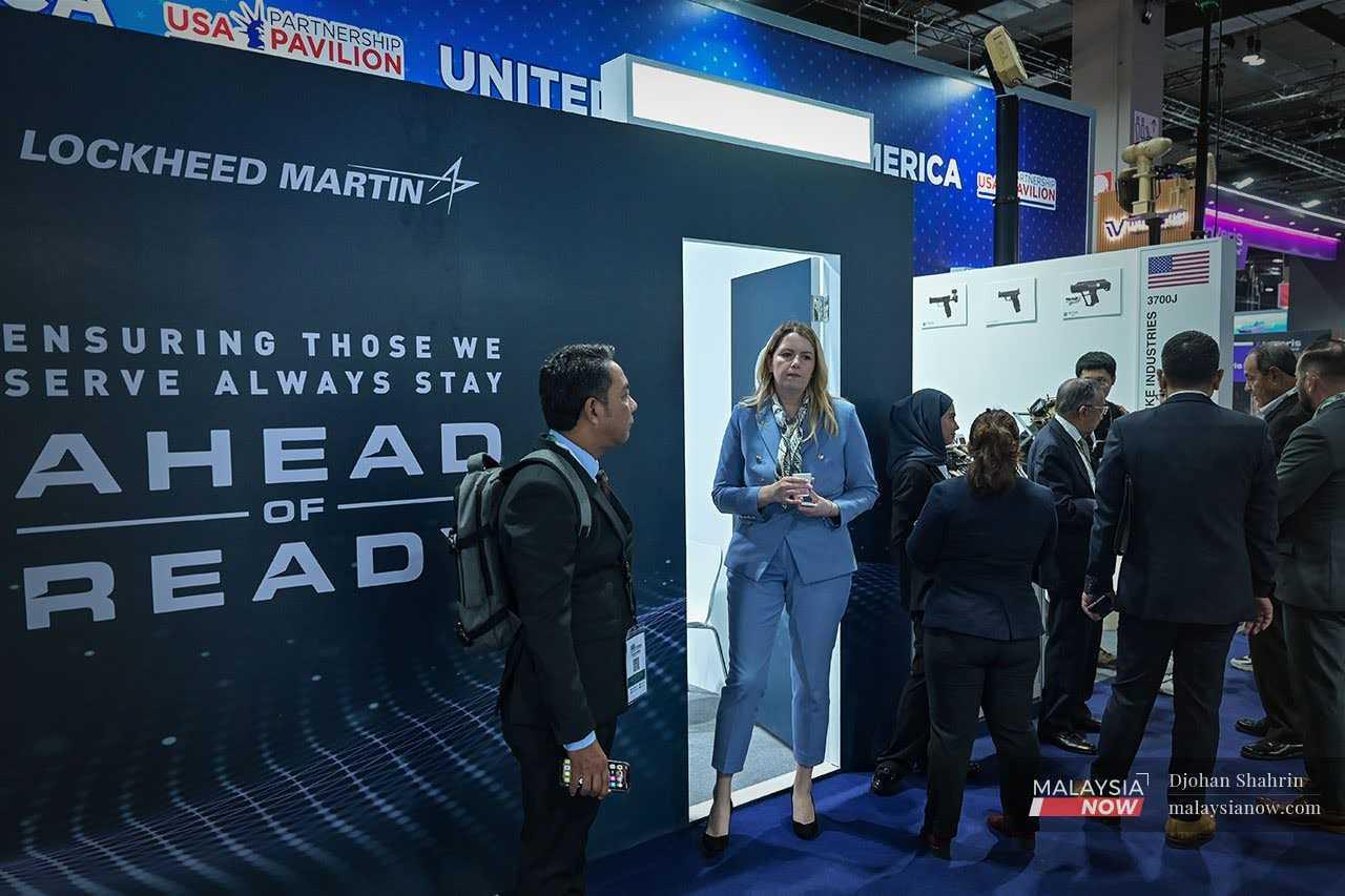 Lockheed Martin, which fuels Israel's war machine, is among companies taking part at the Defence Services Asia and National Security Asia exhibition in Kuala Lumpur.