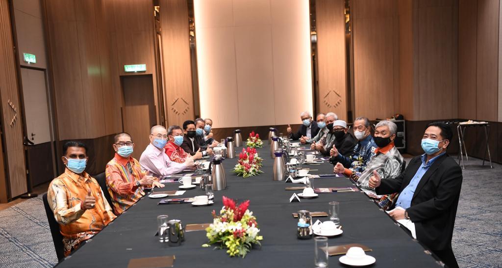 Mesyuarat parti-parti yang menyokong kerajaan PN. Gambar: PN