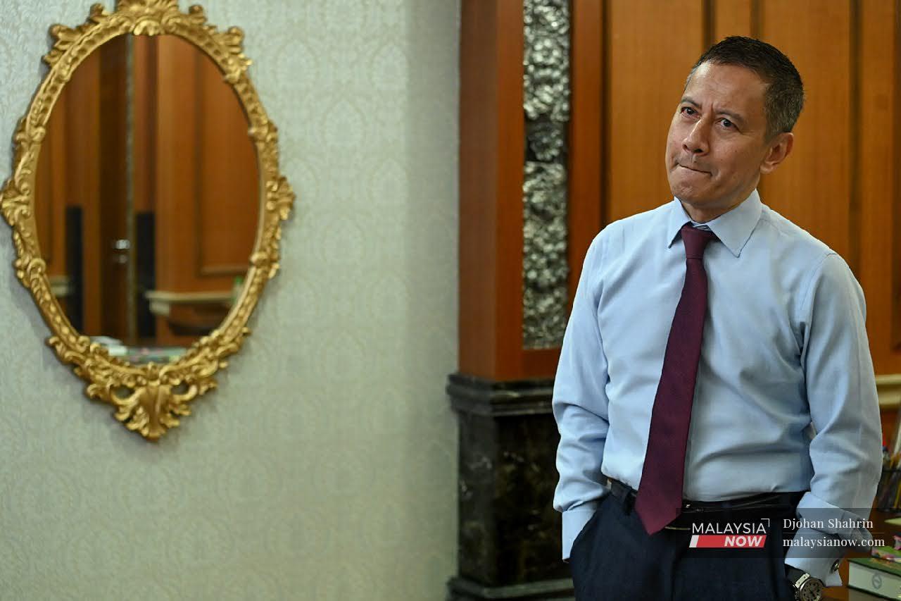 Dewan Rakyat Speaker Azhar Harun in his office at the Parliament building in Kuala Lumpur.