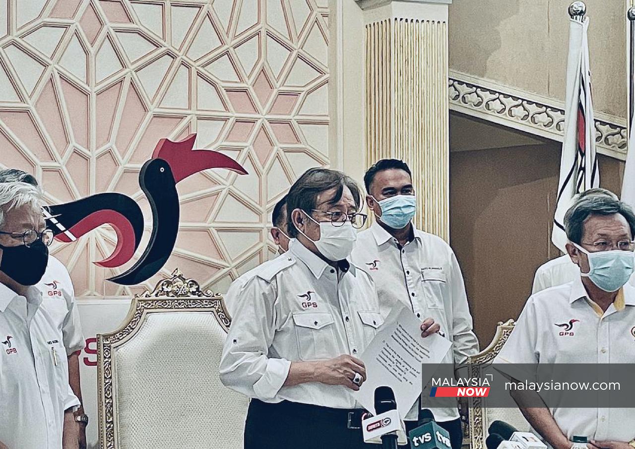 Sarawak Chief Minister Abang Johari Openg speaks at a press conference in Kuching today.