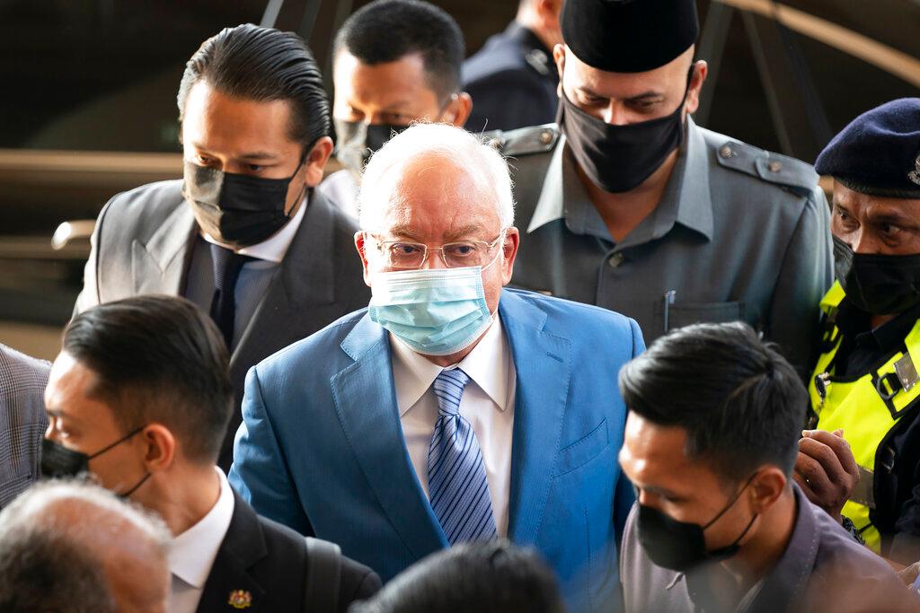 Former prime minister Najib Razak at the Kuala Lumpur High Court on Feb 18. Photo: AP