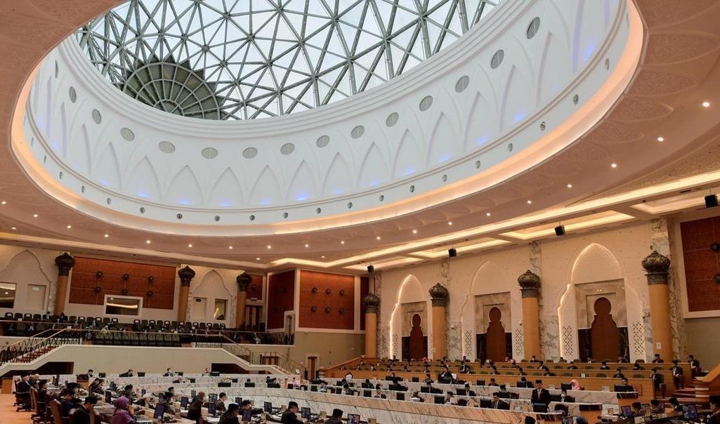 Assemblymen gather at the Johor state legislative assembly building in this file photo. Photo: Bernama