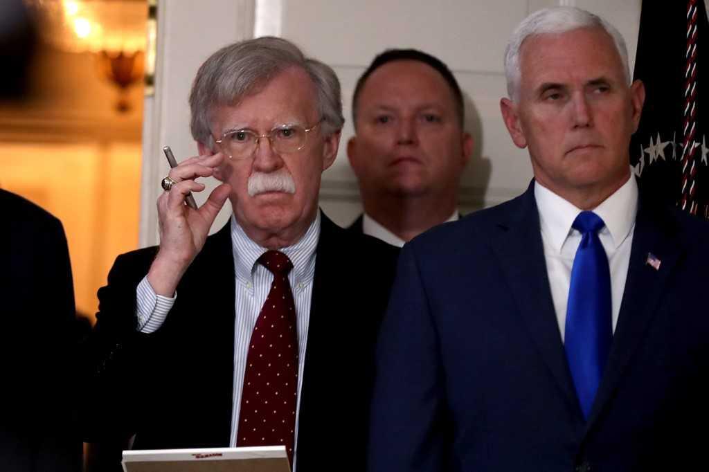 White House national security adviser John Bolton (left). Photo: AFP