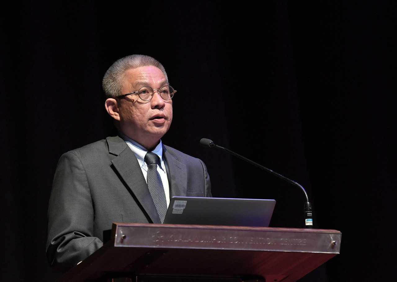 Science, Technology and Innovation Minister Dr Adham Baba delivers a speech at the opening ceremony of International Geoscience and Remote Sensing Symposium 2022 in Kuala Lumpur yesterday. Photo: Bernama

