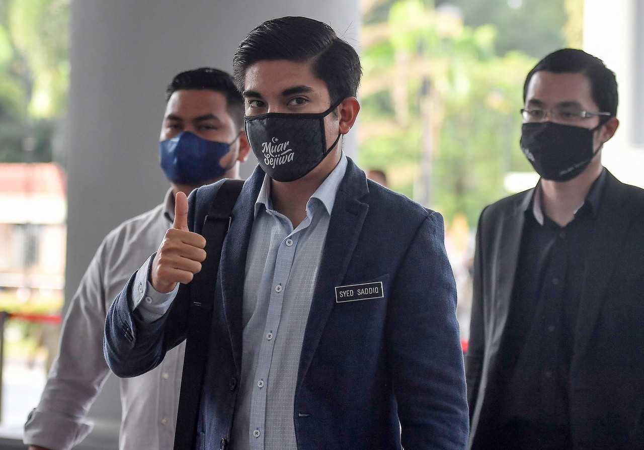 Ahli Parlimen Muar Syed Saddiq Syed Abdul Rahman di Mahkamah Tinggi Kuala Lumpur hari ini. Gambar: Bernama