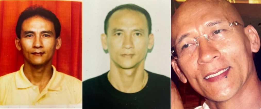 Gambar menunjukkan Nazeri Lajim pada usia 30-an (kiri), 40-an (tengah) dan gambar terbarunya (kanan). Gambar: Transformative Justice Collective