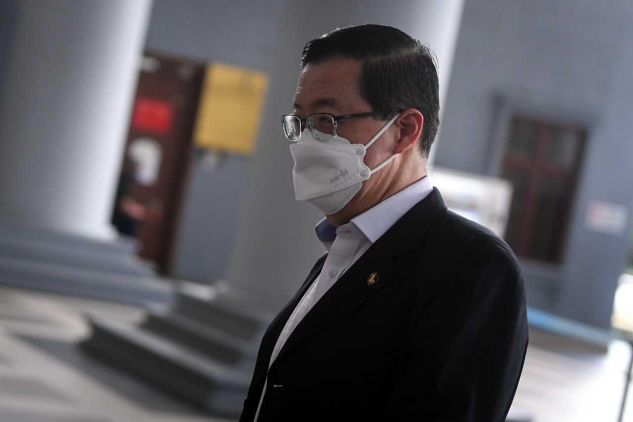 Former Penang chief minister Lim Guan Eng at the Kuala Lumpur court complex today. Photo: Bernama