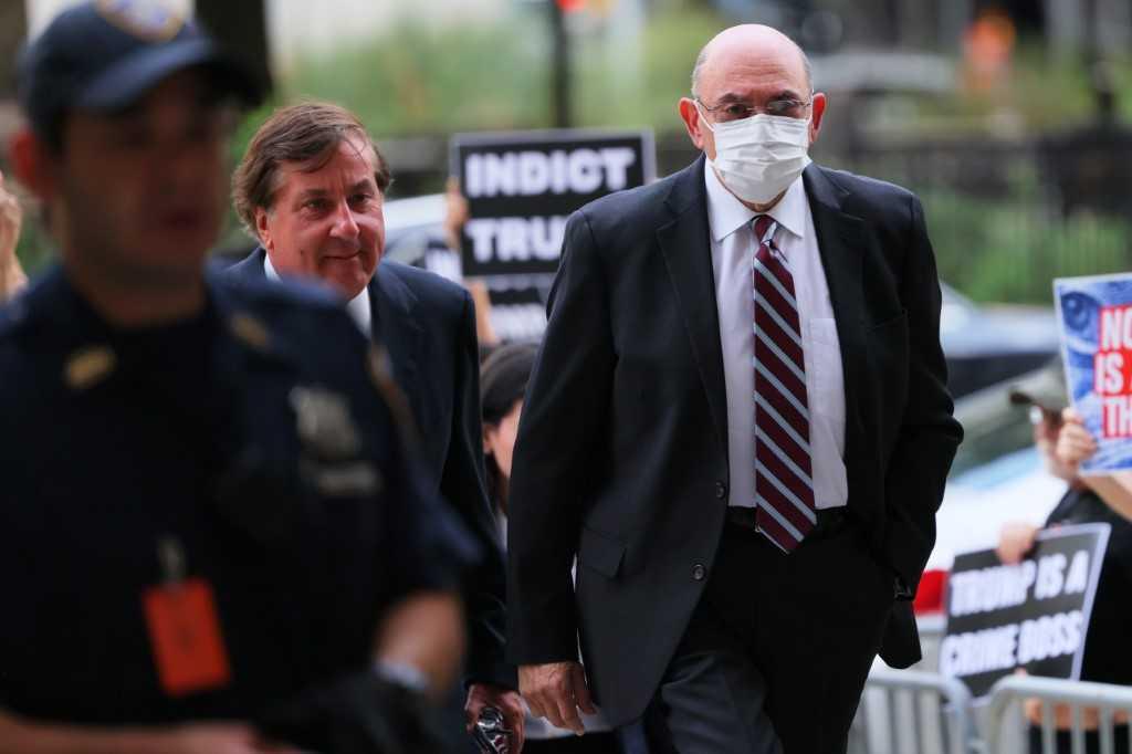 Former Trump Organization chief financial officer Allen Weisselberg arrives for a hearing on his criminal case at Manhattan Criminal Court on Aug 12, in New York City. Photo: AFP