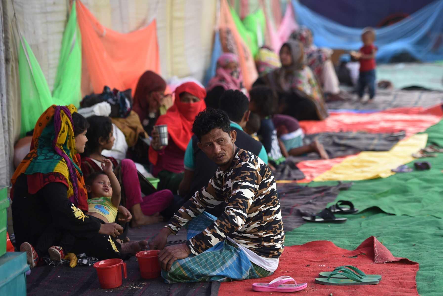 Rohingya refugees rest at a temporary shelter in New Delhi in this April 16, 2018 file photo. Photo: AFP