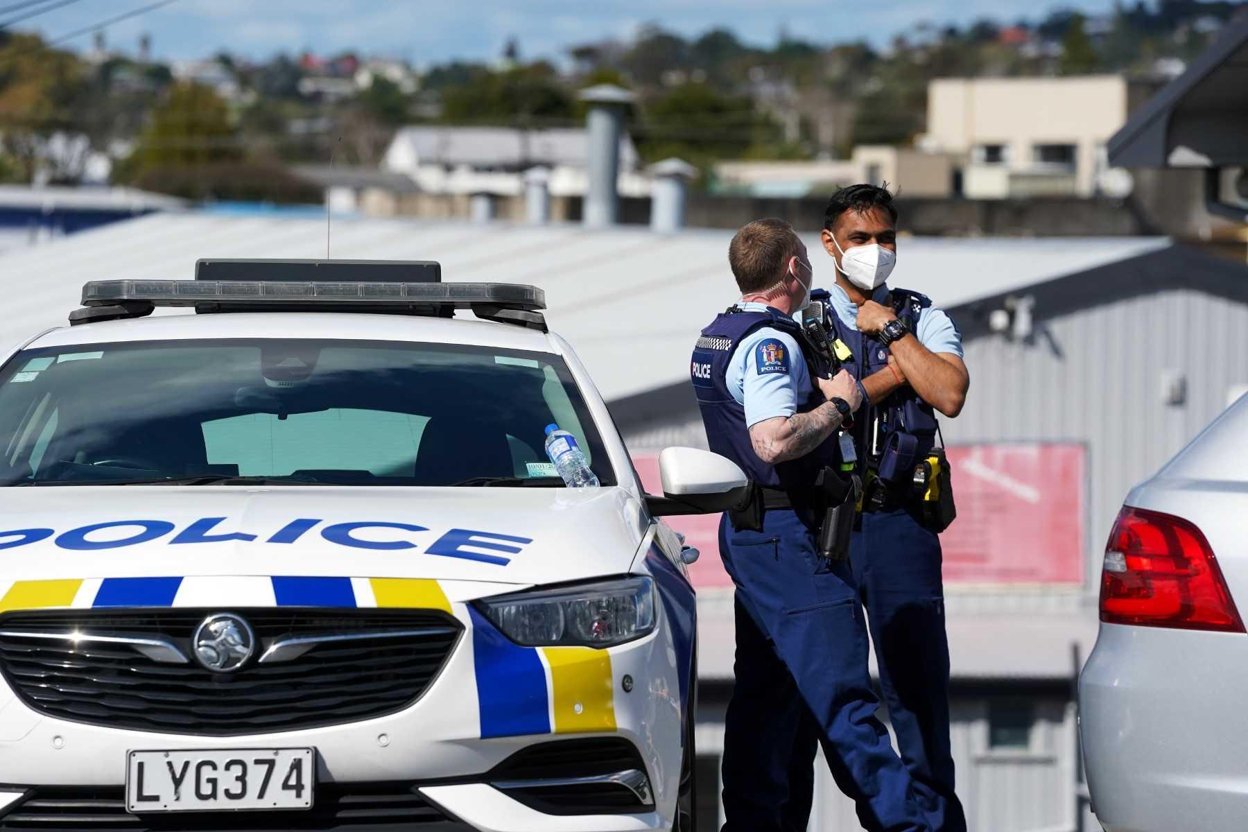 Police are seen in Auckland on Sept 4, 2021. Photo: AFP