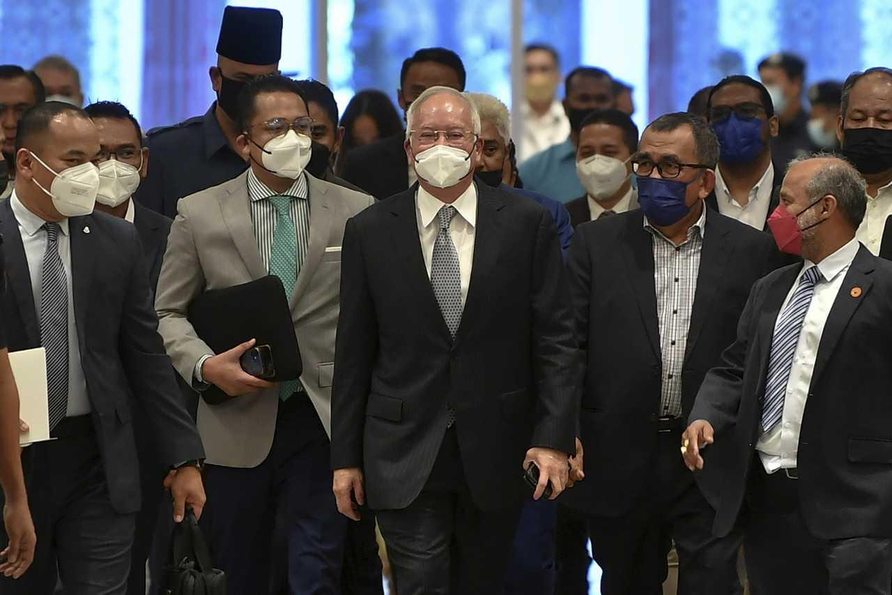 Bekas perdana menteri Najib Razak di Istana Kehakiman hari ini. Gambar: Bernama