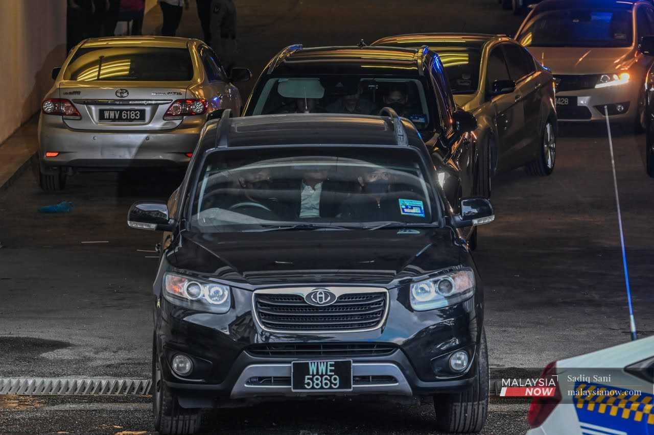 The black SUV carrying former prime minister Najib Razak from Putrajaya to Kajang Prison.