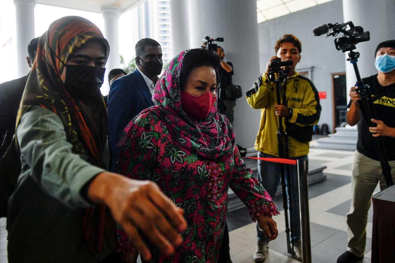 Rosmah Mansor, the wife of former prime minister Najib Razak, arrives at the Kuala Lumpur court complex today. Photo: Bernama
