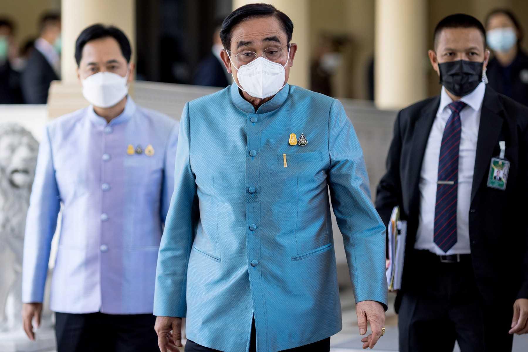 Thailand's Prime Minister Prayuth Chan-ocha (centre) leaves after his weekly cabinet meeting at the Government House in Bangkok on Aug 23. Photo: AFP