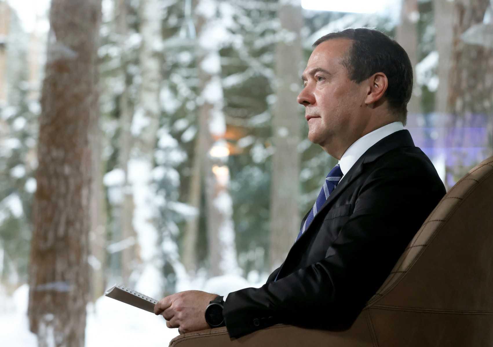 United Russia Party chairman and deputy chairman of the Russian Security Council Dmitry Medvedev. Photo: AFP