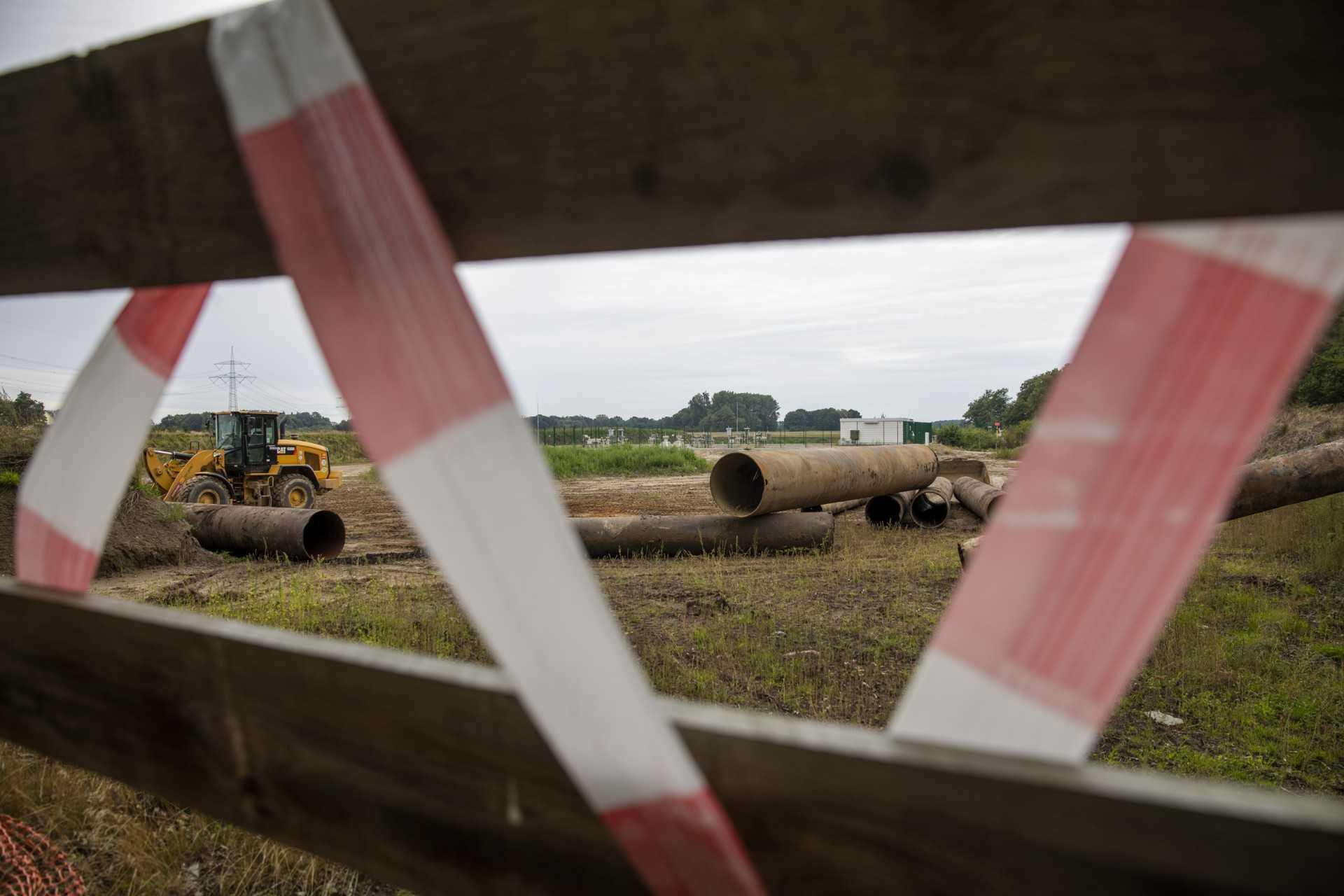 This file photo taken on Sept 8, 2020 shows gas pipes strewn next to a Eugal/Nord Stream 2 station along the pipeline then still under construction near the village of Wrangelsburg, north eastern Germany. Photo: AFP