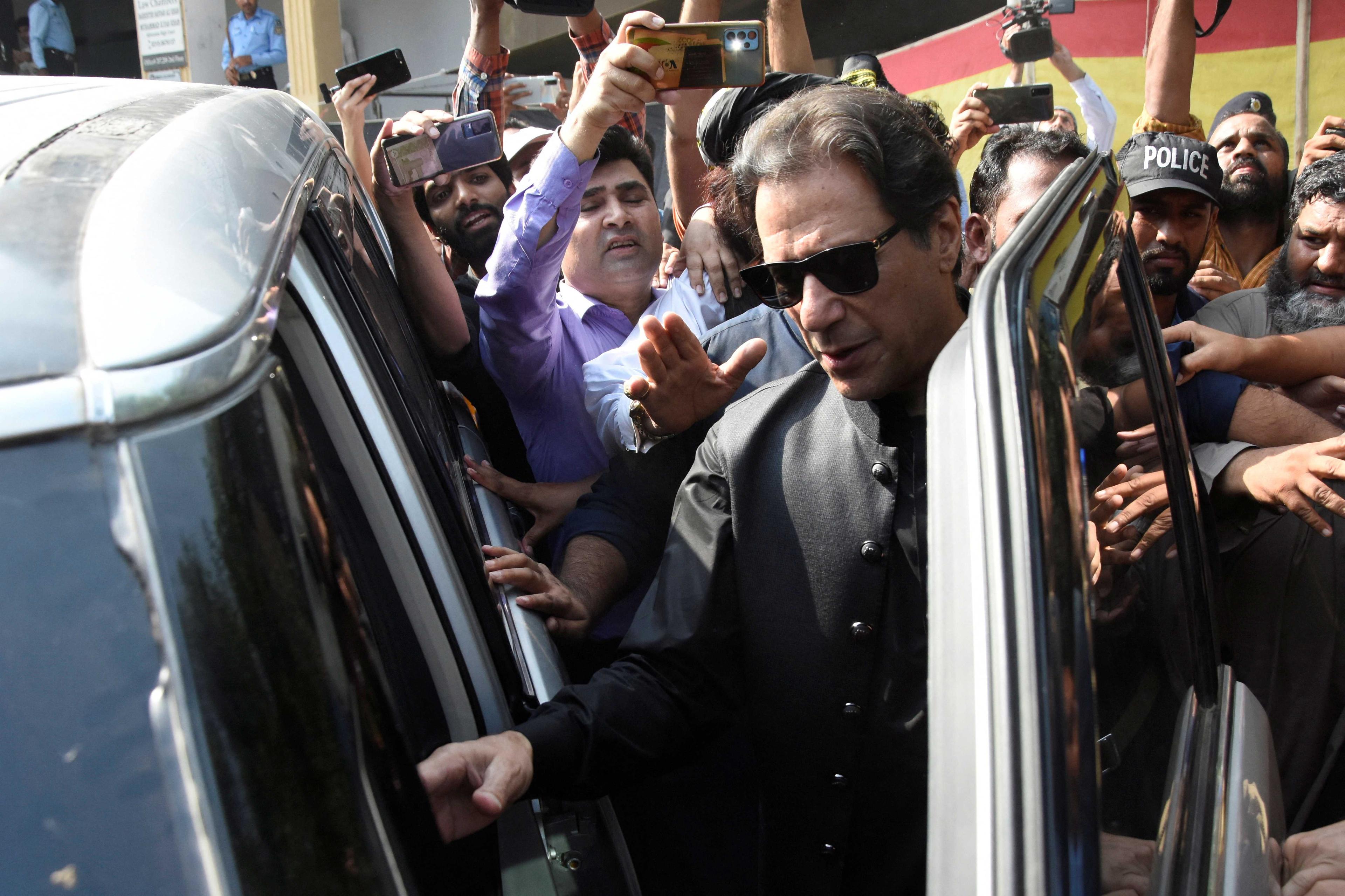 Pakistan's former prime minister Imran Khan appears at a court in Islamabad, Pakistan, on Sept 22. Photo: Reuters