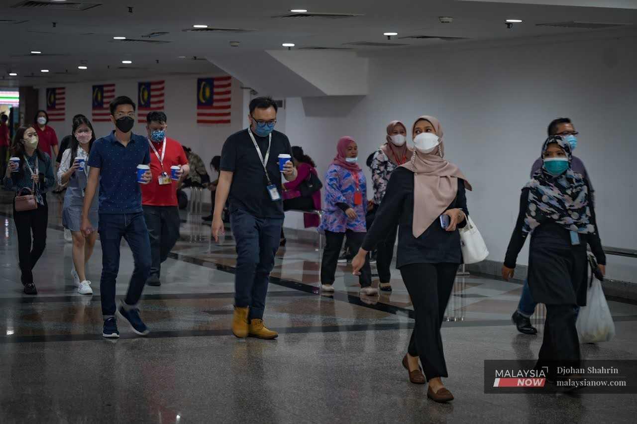 Commuters make their way through KL Sentral in Kuala Lumpur.