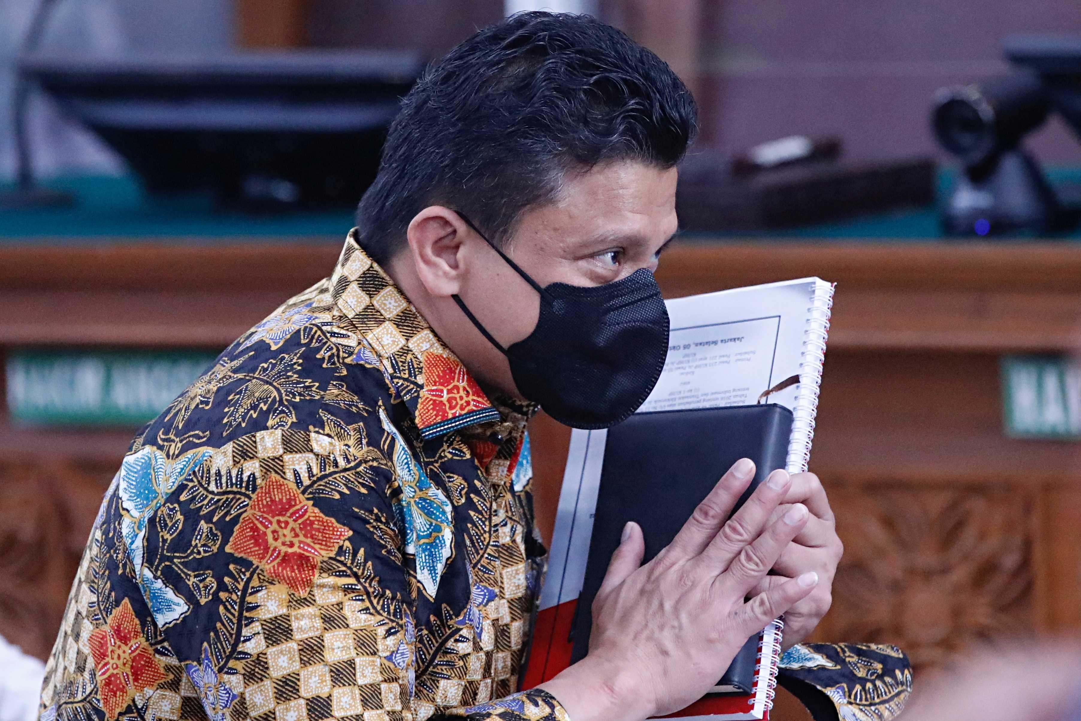 Ferdy Sambo, a former Indonesian police general embroiled in a murder scandal, attends his trial at South Jakarta District court, in Jakarta, Indonesia, Oct 17. Photo: Reuters