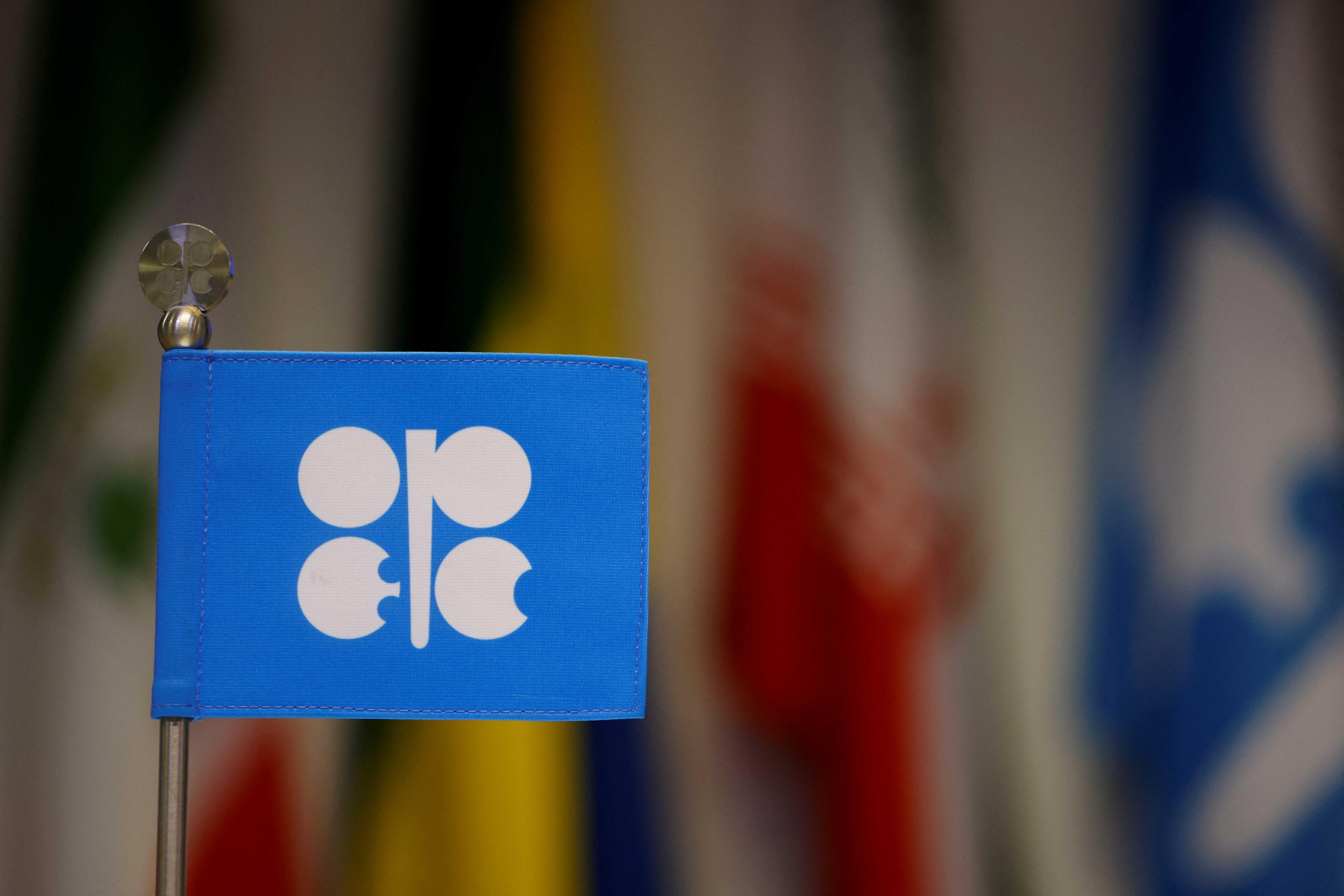 An Opec flag is seen on the day of Opec+ meeting in Vienna in Vienna, Austria Oct 5. Photo: Reuters