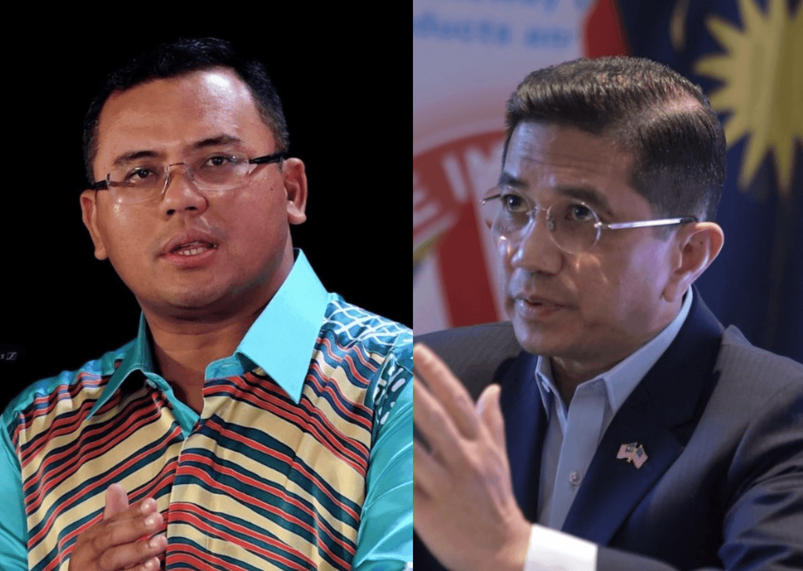Selangor Menteri Besar Amirudin Shari and his predecessor, Mohamed Azmin Ali.