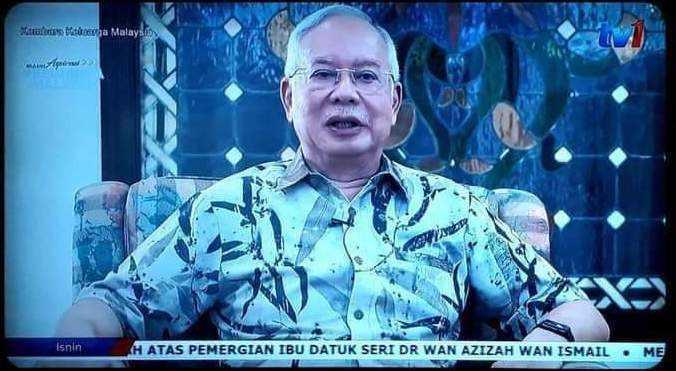 Former prime minister Najib Razak seen in this screenshot of a video clip recorded by Radio Televisyen Malaysia and broadcast on Oct 24.