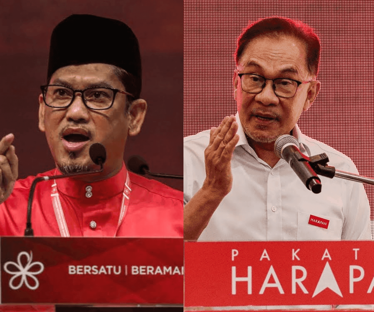 Bersatu deputy president Ahmad Faizal Azumu and PKR president Anwar Ibrahim.