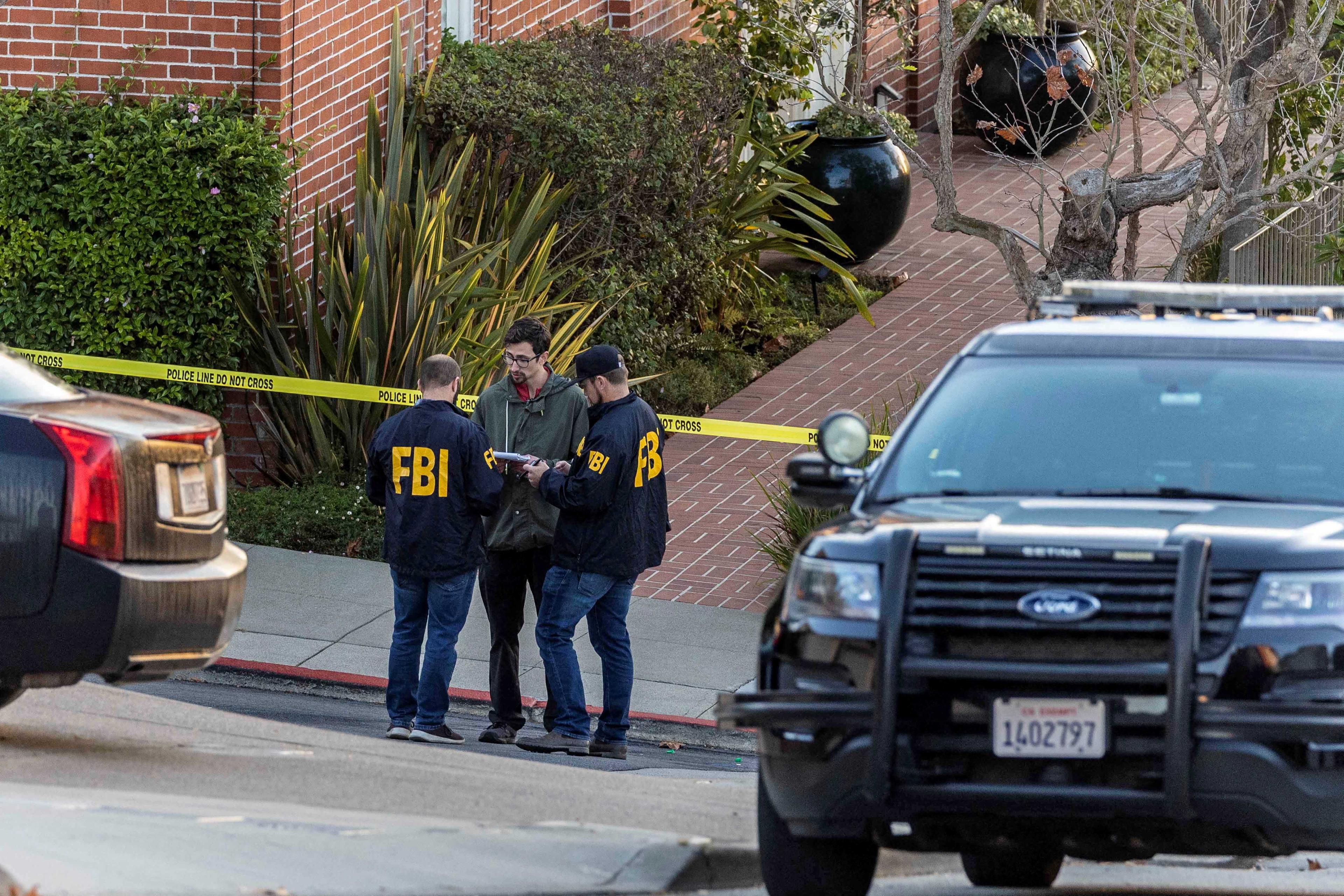 FBI agents work outside the home of US House Speaker Nancy Pelosi where her husband Paul Pelosi was violently assaulted after a break-in at their house, according to a statement from her office, in San Francisco, California, US, Oct 28. Photo: Reuters