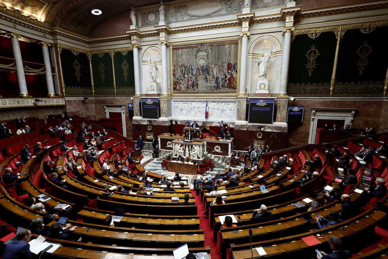 A general view shows the hemicycle as MPs attend a debate at the National Assembly in Paris, France, Oct 19. Photo: Reuters