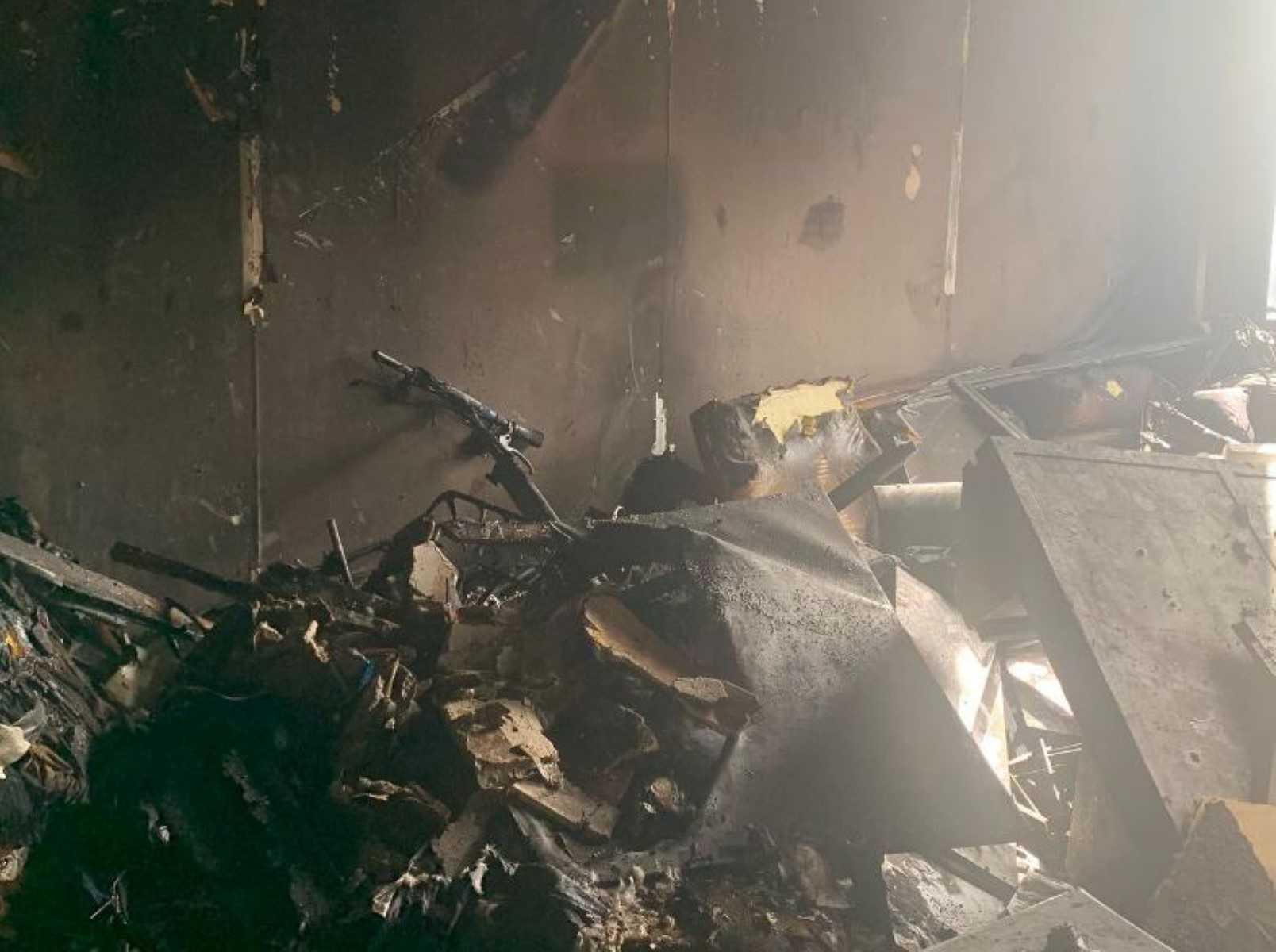 This handout photo provided by @fdny, the social media account of the New York Fire Department, on Nov 5, shows the damage inside a residential building that caught fire in the Manhattan borough of New York. Photo: AFP