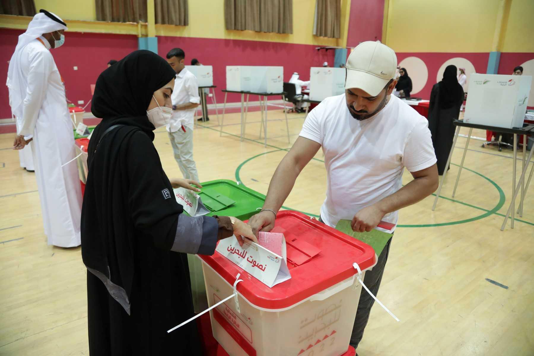 A Bahraini woman casts her ballot at a polling station in the city of Jidhafs, about 3km west of the capital Manama, during parliamentary elections, on Nov 12. Photo: AFP