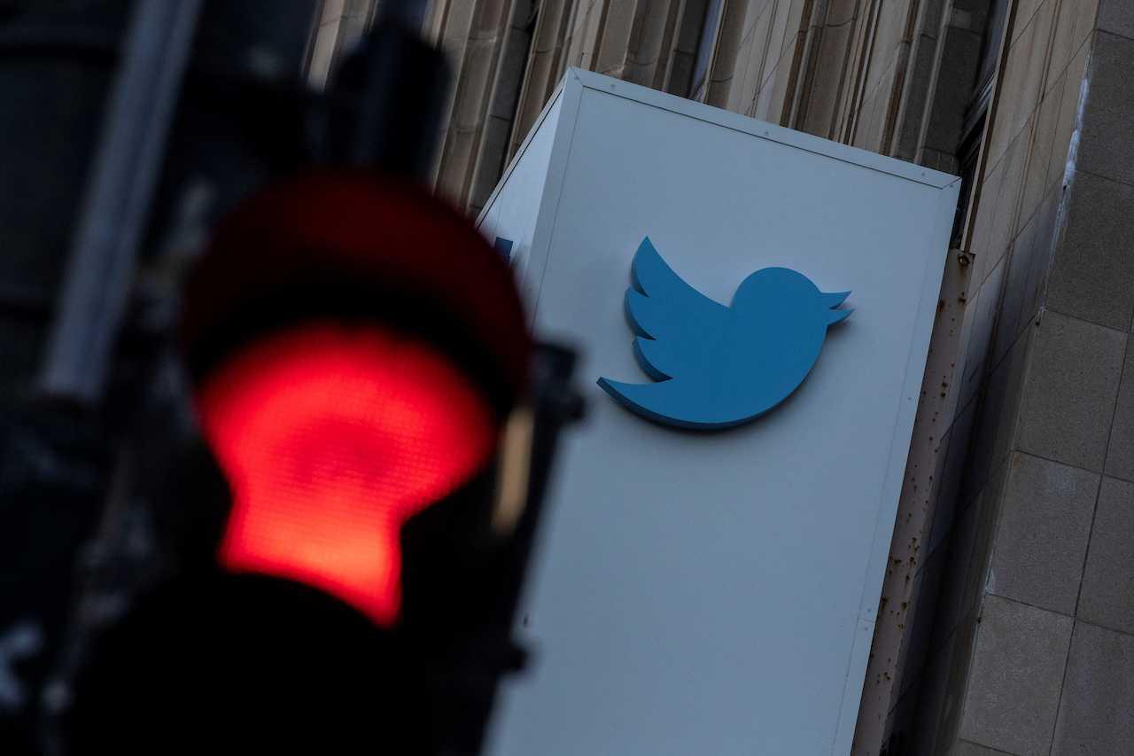 A view of the Twitter logo at its corporate headquarters in San Francisco, California, US, Nov 18. Photo: Reuters
