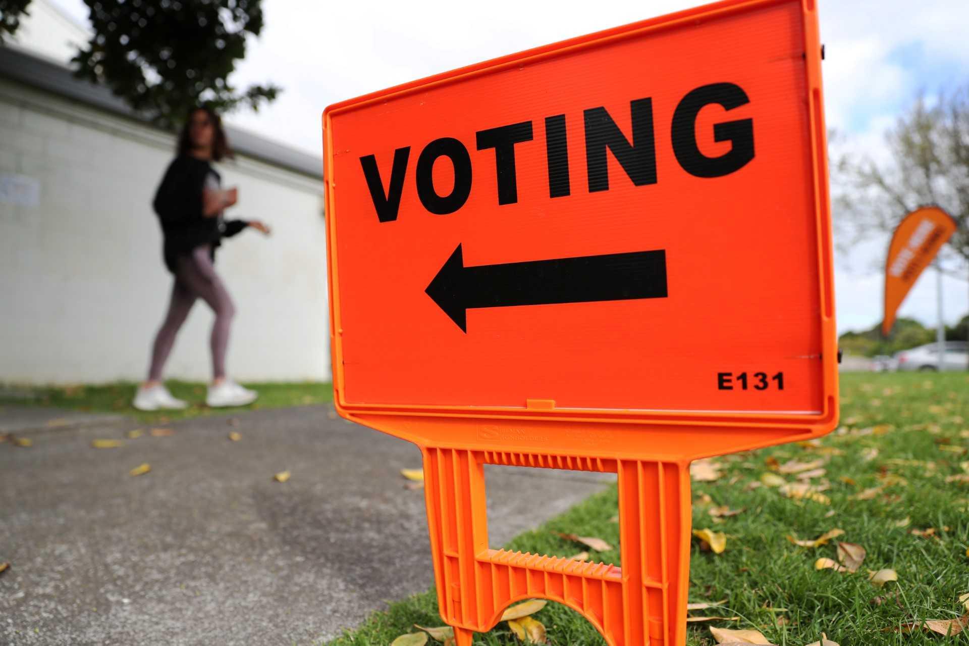 Polling booths open on election day for the 2020 General Election of New Zealand in Auckland on Oct 17, 2020. Photo: AFP