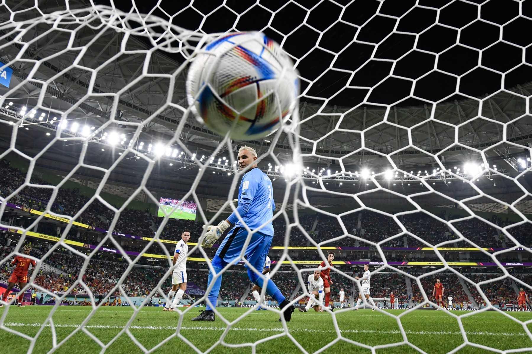 Spain's midfielder Gavi scores his team's fifth goal during the Qatar 2022 World Cup Group E football match between Spain and Costa Rica at the Al-Thumama Stadium in Doha on Nov 23. Photo: AFP