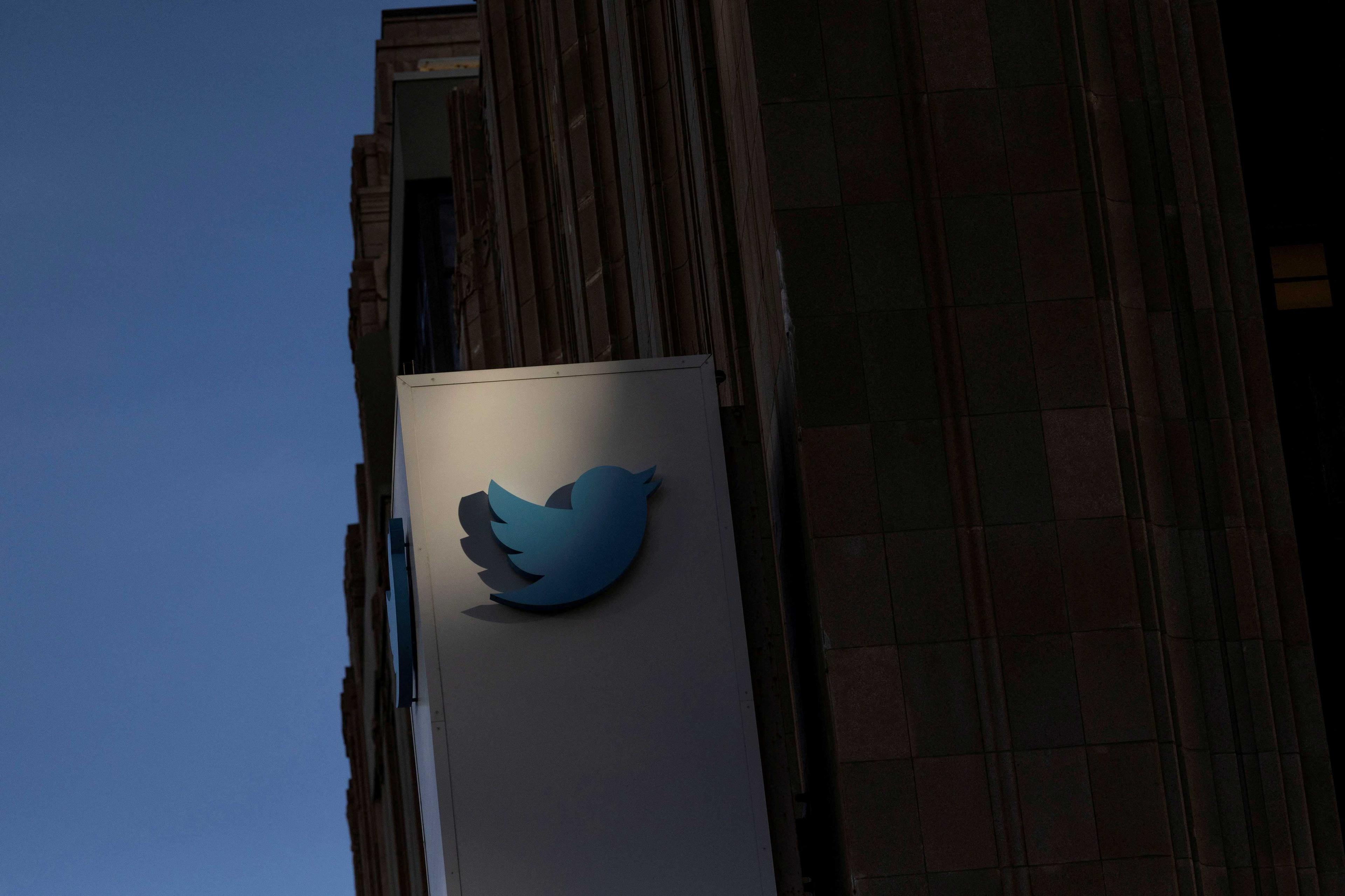 Twitter corporate headquarters building is seen in downtown San Francisco, California, US on Nov 21. Photo: Reuters