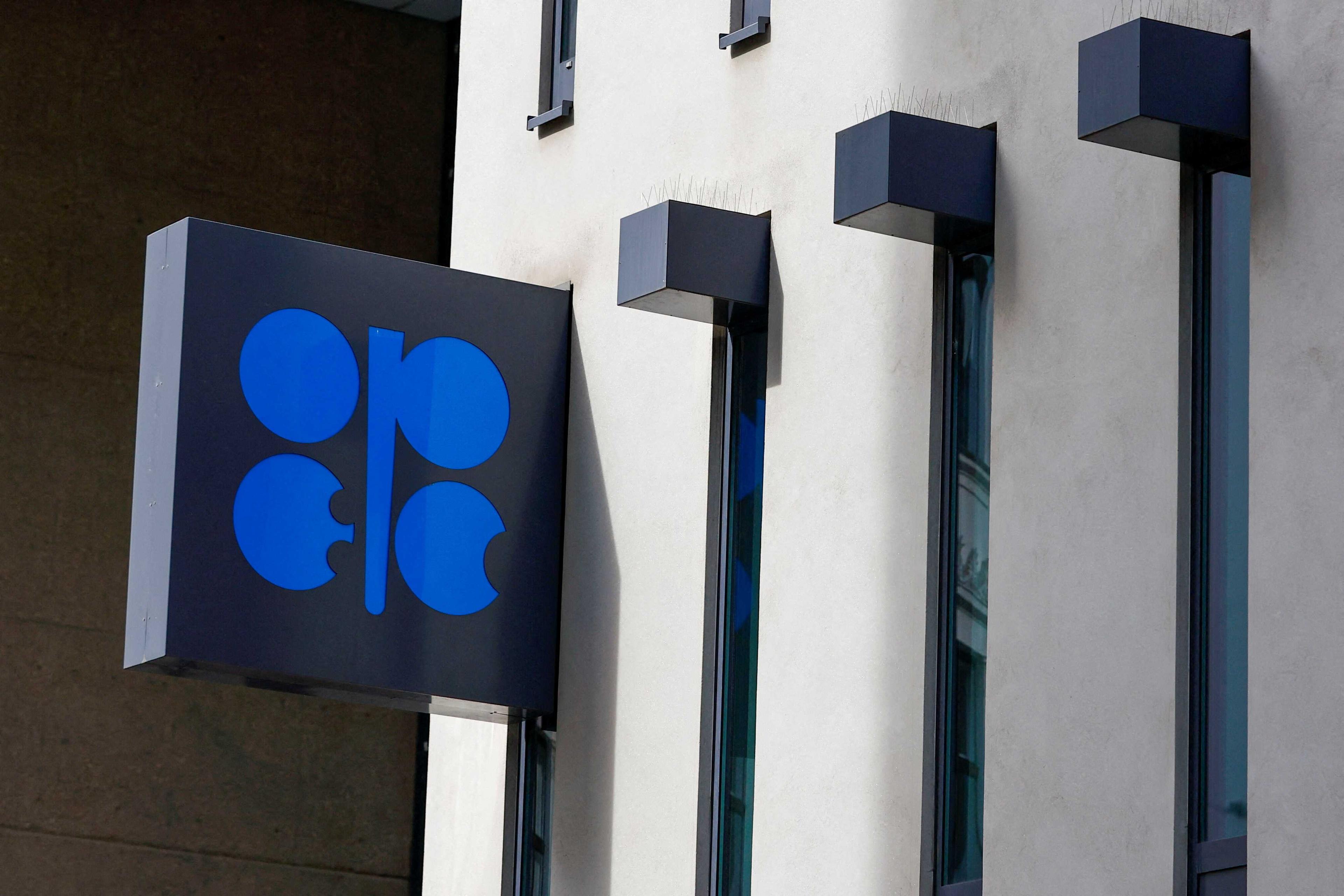 An Opec sign is seen on the day of Opec+ meeting in Vienna in Vienna, Austria Oct 5. Photo: Reuters