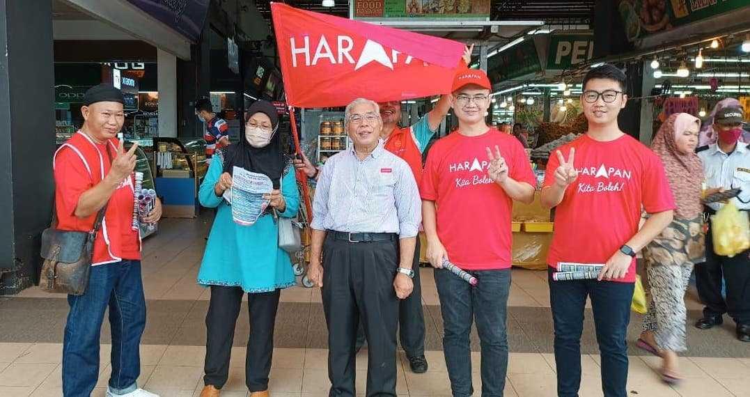 PKR's Hassan Karim (centre) on the campaign trail for the 15th general election. Photo: Facebook