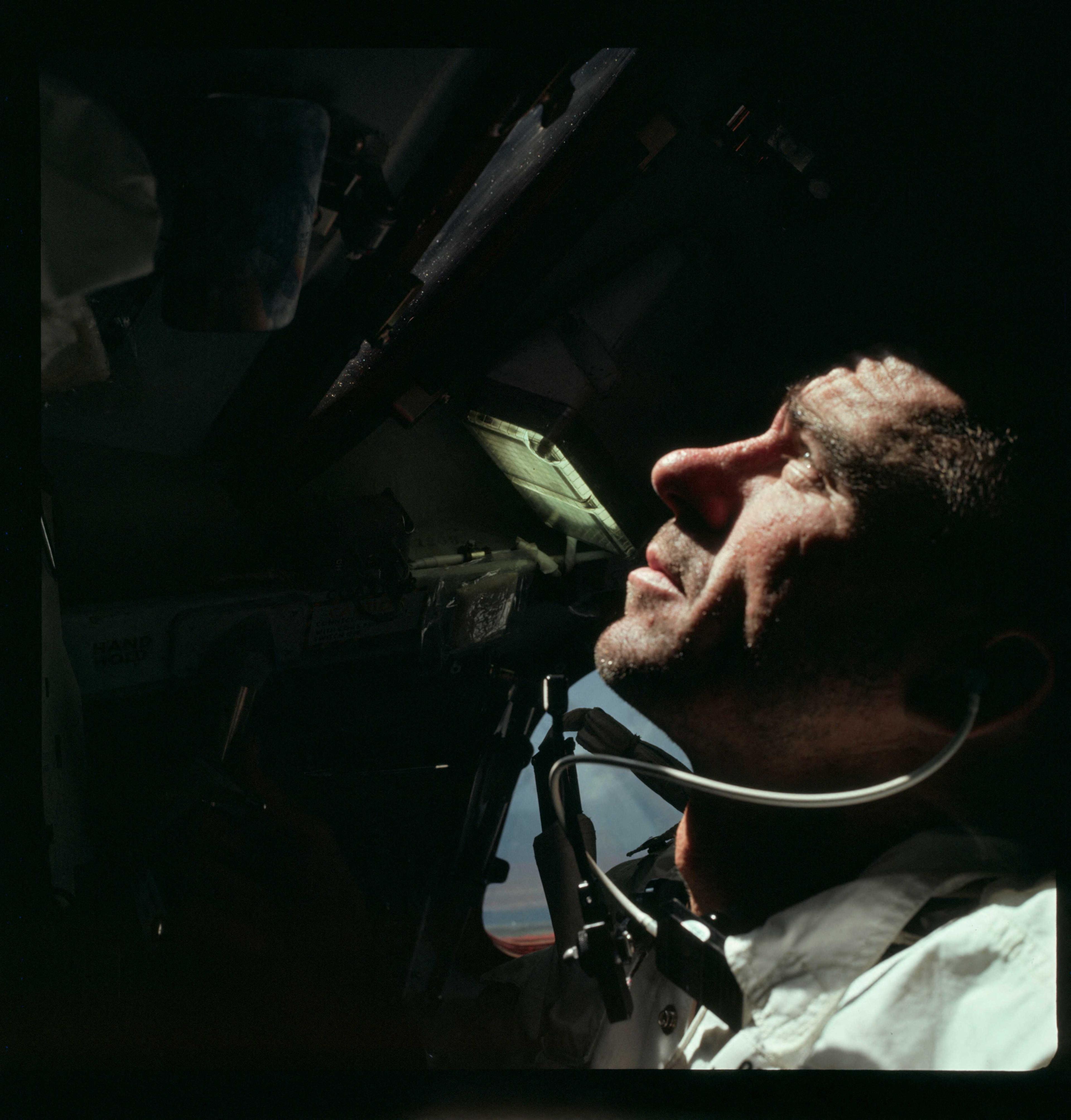 Astronaut Walter Cunningham, Apollo 7 lunar module pilot, is photographed during the Apollo 7 mission in this October 1968 Nasa handout photo. Photo: Reuters 