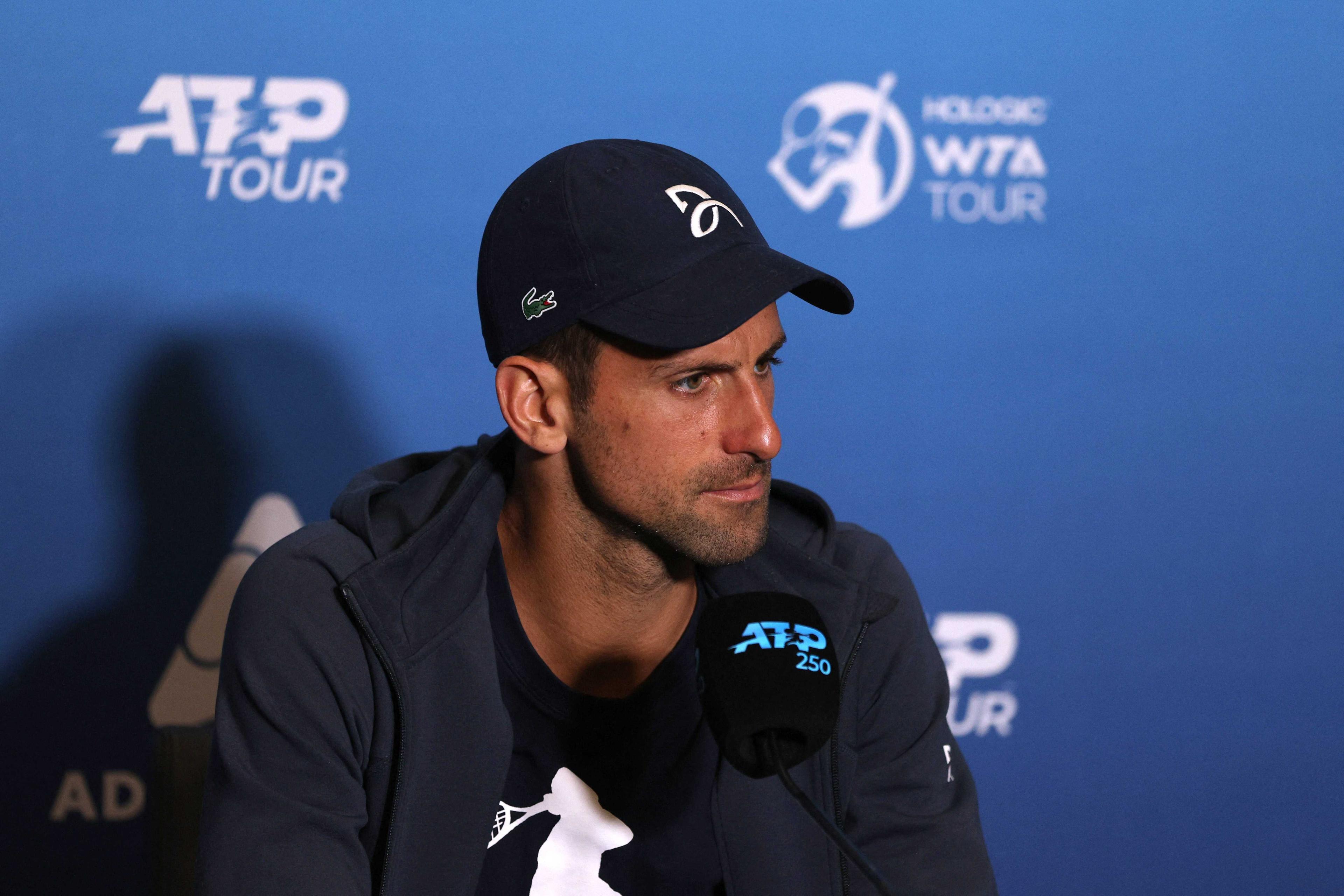 Serbia's Novak Djokovic during a press conference at the Memorial Drive Tennis Club, Adelaide, Australia, Jan 5. Photo: Reuters