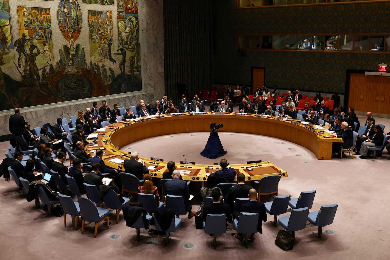 Representatives attend a meeting of the United Nations Security Council to discuss recent developments at the Al-Aqsa mosque compound in Jerusalem, at the UN headquarters in New York City, Jan 5. Photo: Reuters