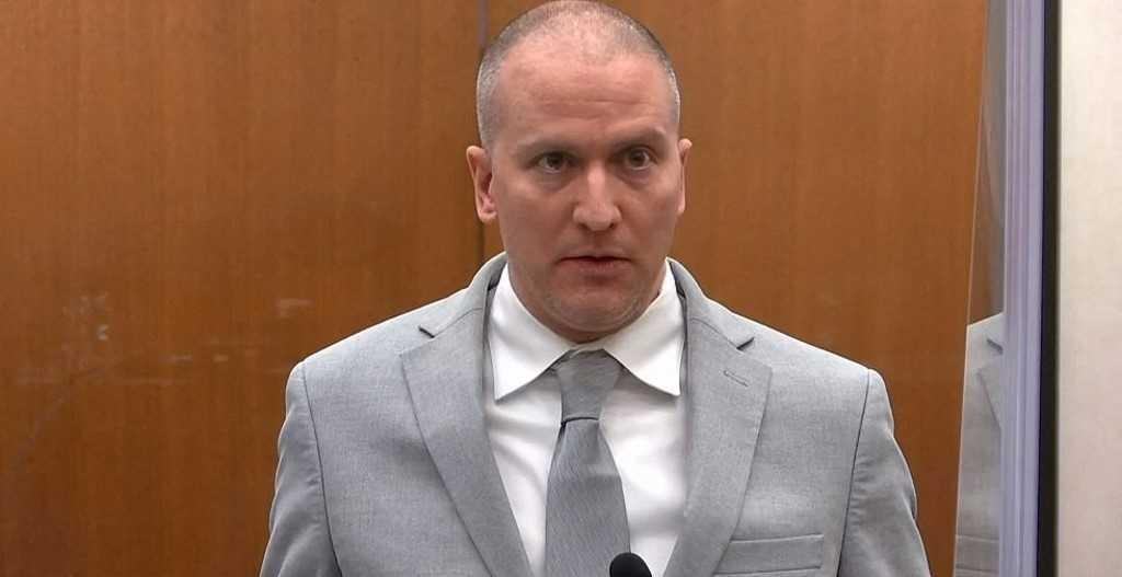 This file grab from video courtesy of Court TV shows former policeman Derek Chauvin facing the camera as he hears his sentence in the Hennepin County Government Center on June 25, 2021 in Minneapolis. Photo: AFP