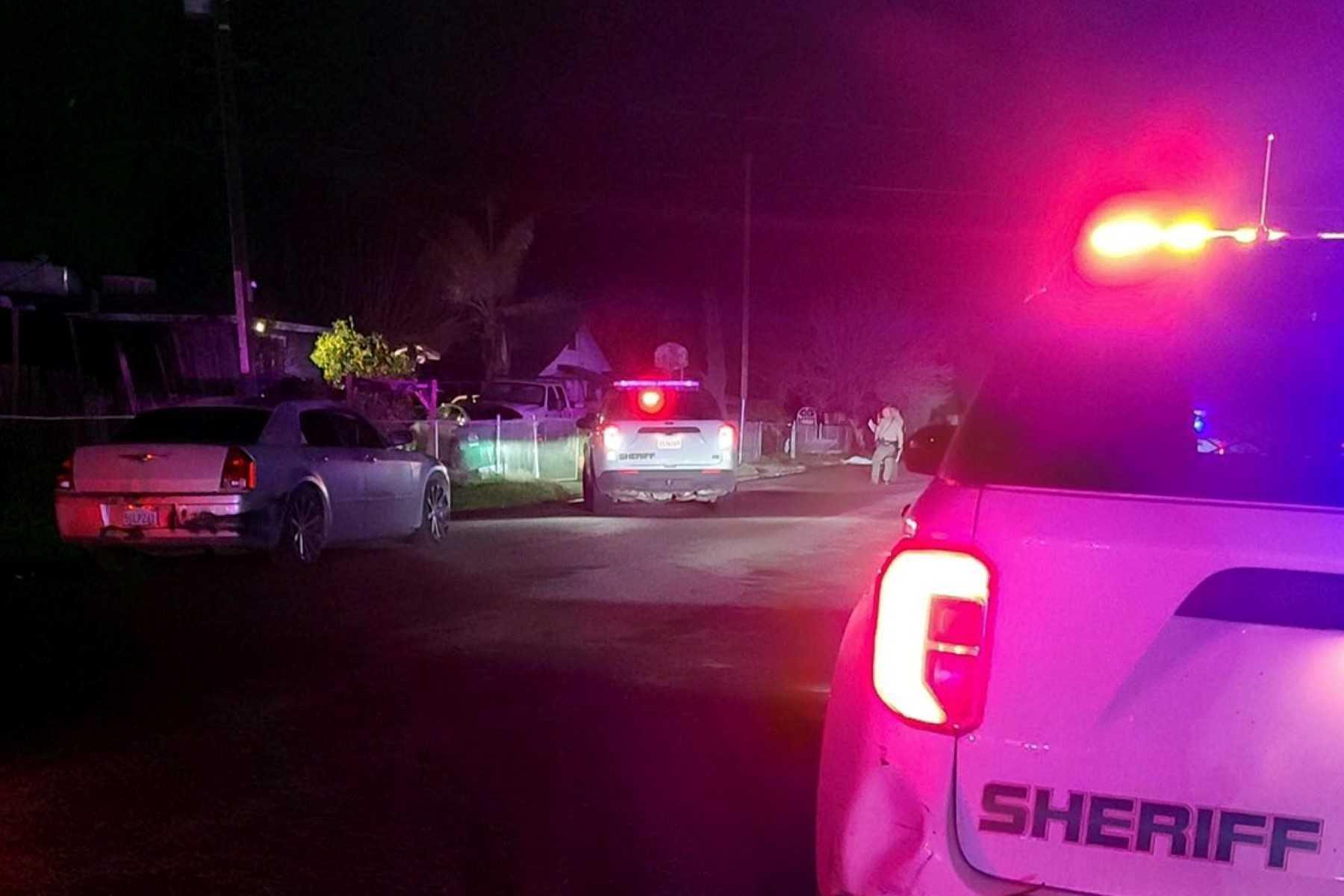 This handout image published by the Tulare County Sheriff's office on their Twitter account on Jan 16, shows police at the scene of a shooting in Tulare, California. Photo: AFP 