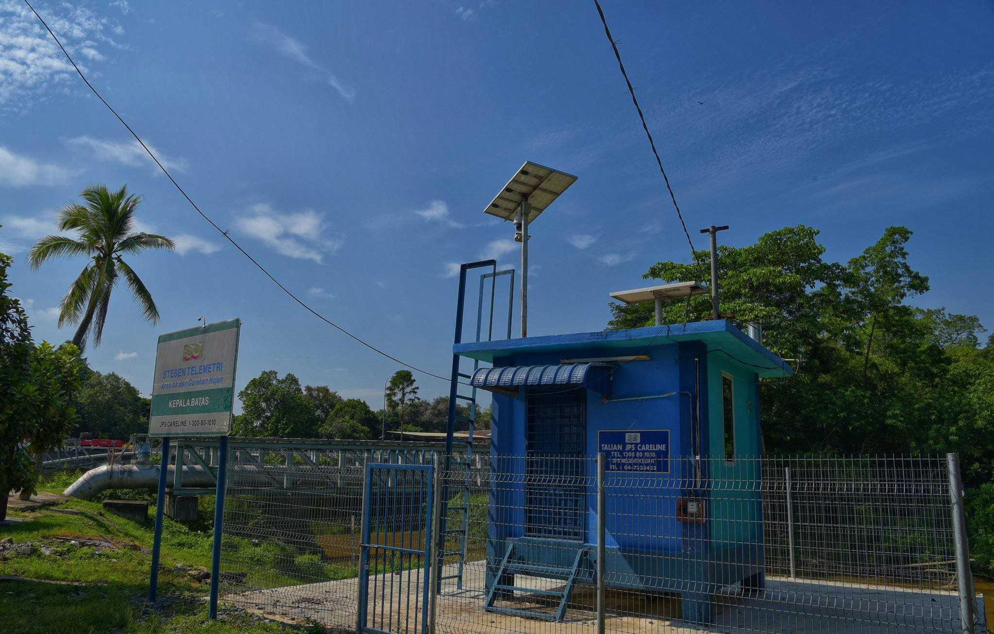 Stesen amaran banjir di Kepala Batas, Pulau Pinang. Gambar: Facebook