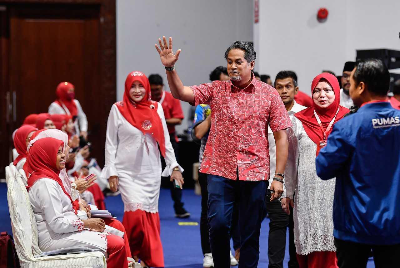 Bekas ketua pemuda Umno, Khairy Jamaluddin hadir pada Perhimpunan Agung Umno 2022 di Pusat Dagangan Dunia Kuala Lumpur, 12 Januari. Gambar: Bernama