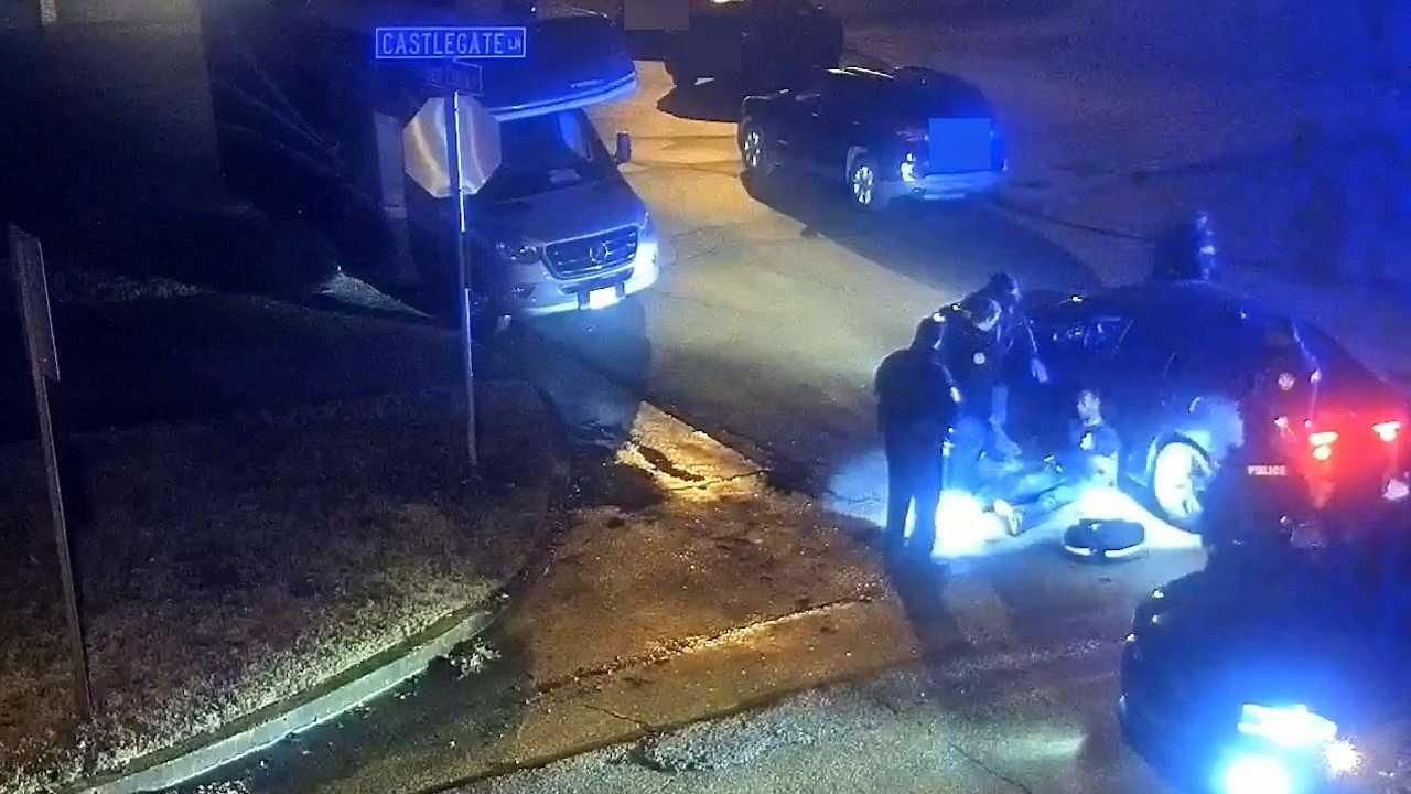 Tyre Nichols sits against a police car after being beaten by Memphis police department officers on Jan 7, in this still image from video released by the department on Jan 27. Photo: Reuters