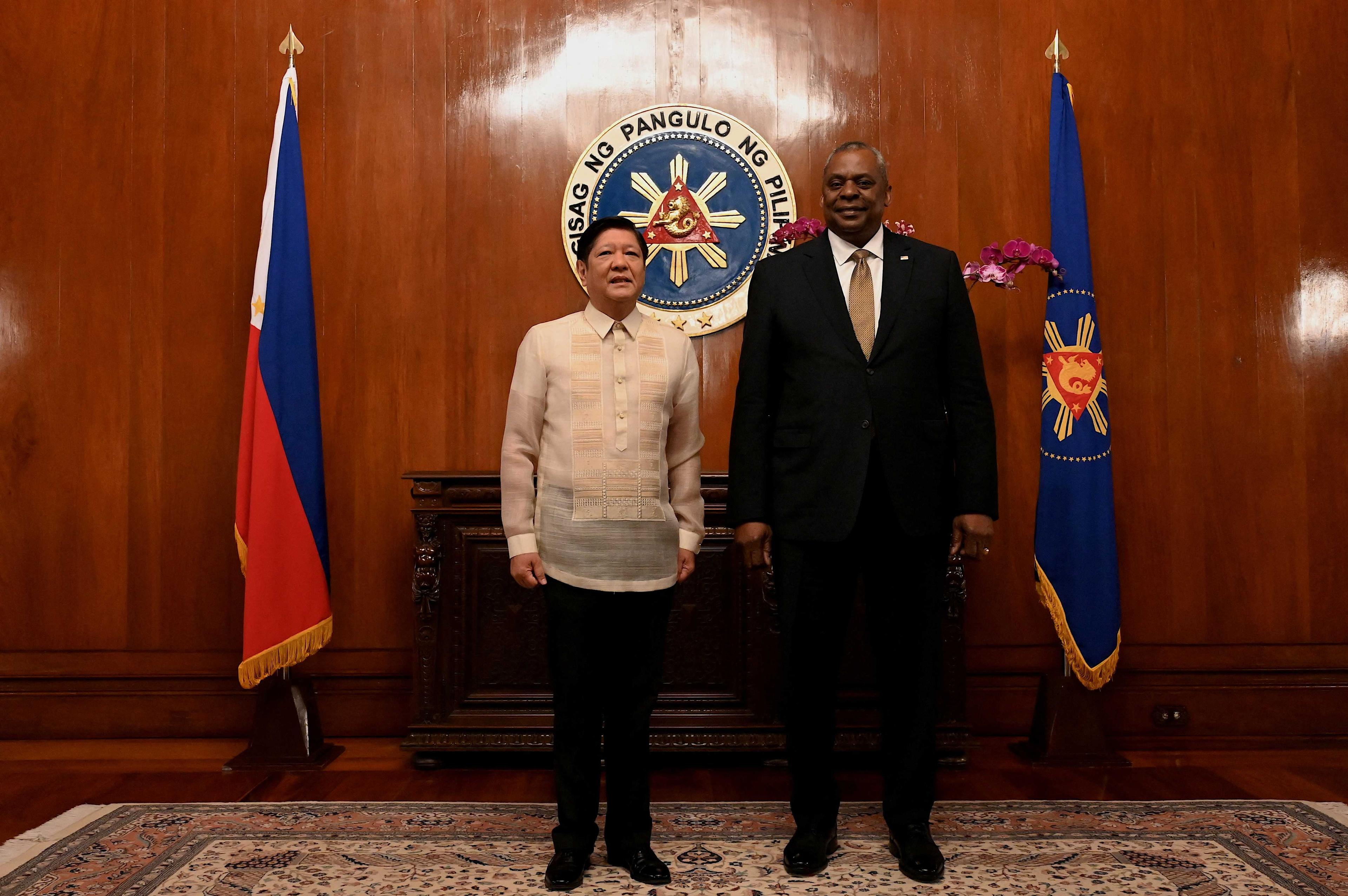 US Defence Secretary Lloyd Austin III meets Philippines President Ferdinand 'Bongbong' Marcos Jr at the Malacanang presidential palace in Manila, Philippines, Feb 2. Photo: Reuters