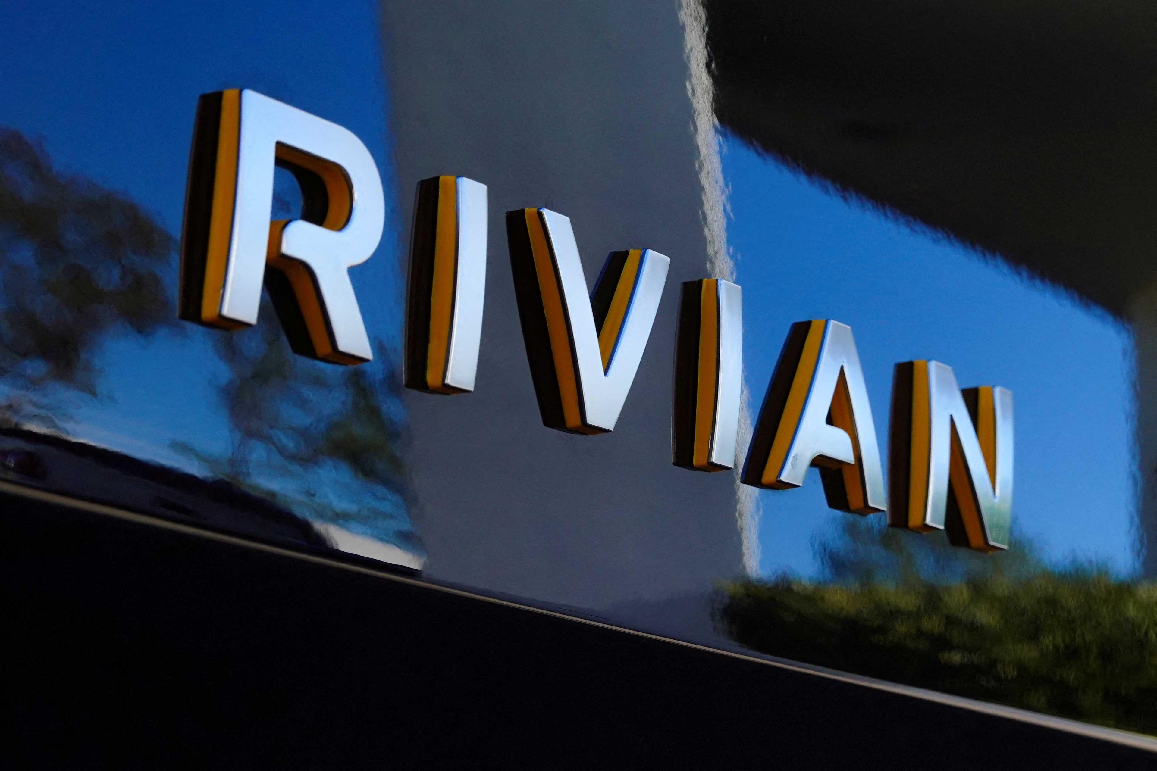 The Rivian name is shown on one of their new electric SUV vehicles in San Diego, US, Dec 16, 2022. Photo: Reuters