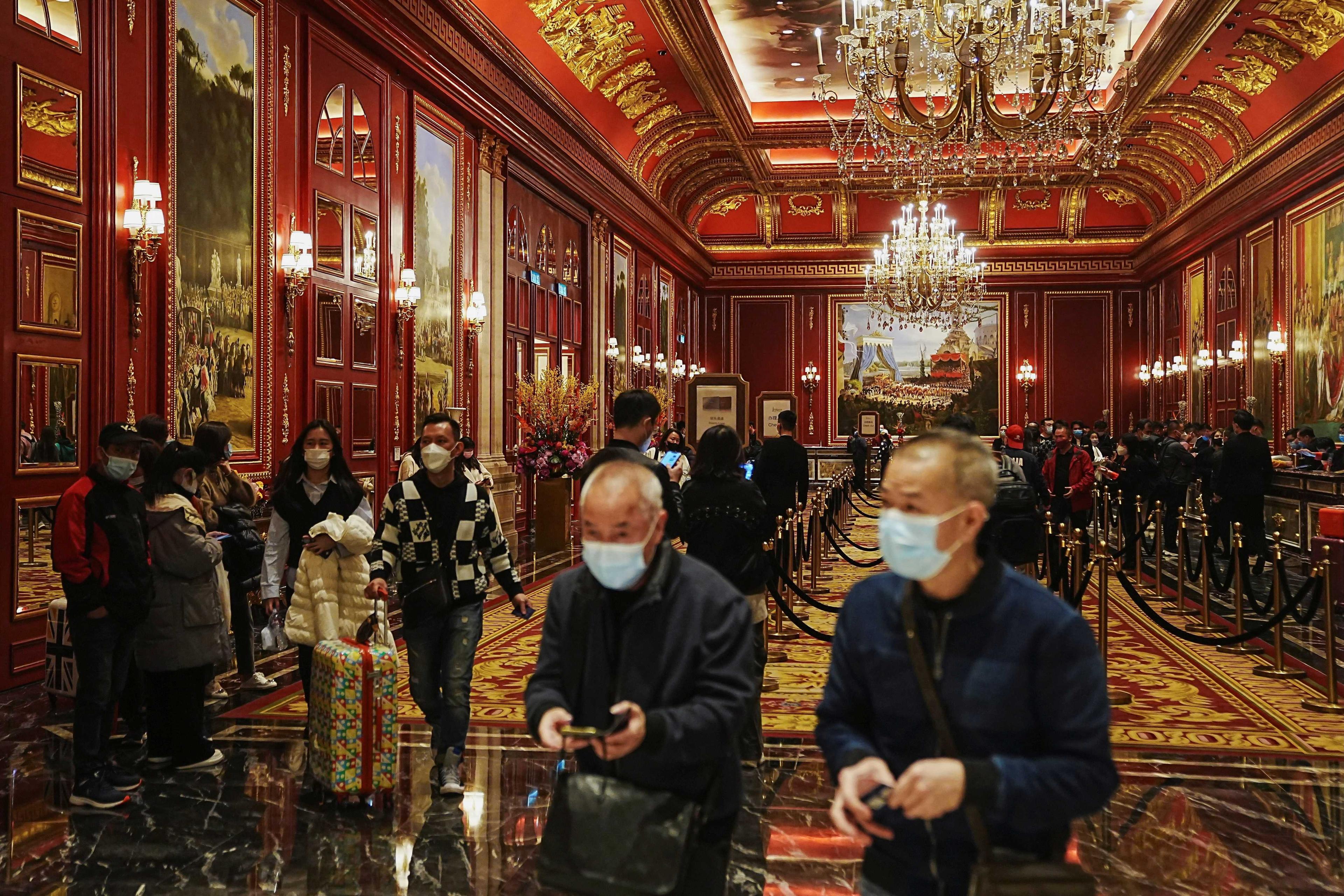 A view of visitors at the Venetian Macao hotel which is operated by Sands China during Lunar New Year in Macau, China, Jan 24. Photo: Reuters