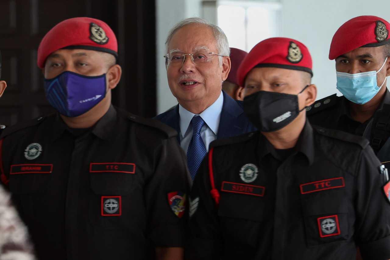 Former prime minister Najib Razak at the Kuala Lumpur court complex, Feb 2. Photo: Bernama